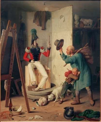 Der Bauer im Maleratelier