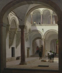 Innenhof des Palazzo Fava, Bologna, 1874