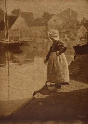 Niederländisches Mädchen in Landschaft