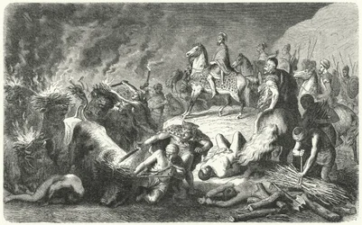 Hannibal bei der Belagerung von Casilinum, 216-215 v. Chr. (Stich)