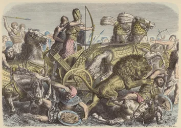 Ramses der Große von Ägypten auf dem Schlachtfeld