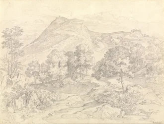 Blick auf Civitella von der Serpentara neben Olevano