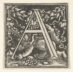 Initiale A mit Putto