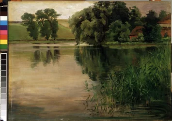 Am Teich. Gemälde von Heinrich Wilhelm Trübner (1851-1917) 19. Jahrhundert