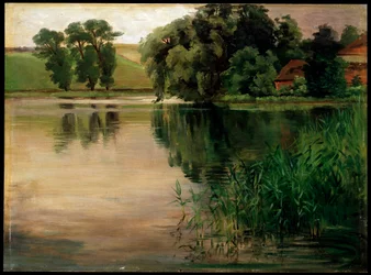 An einem Teich, ca. 1870-1900. Deutsche Malerei