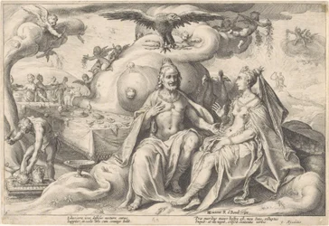 Diskussion zwischen Jupiter und Juno