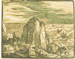 Klippe an einer Küste, aus Vier kleine Landschaften
