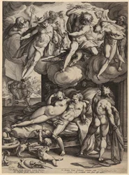 Heilige Familie mit Johannes dem Täufer als Knabe, Blatt 6 der Folge "Das Leben der Jungfrau Maria"