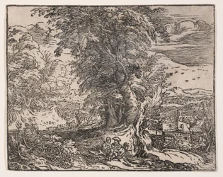 Landschaft mit einem Hirtenpaar