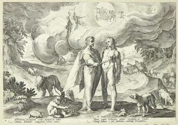 Prometheus erschafft den Menschen und gibt ihm Leben mit Feuer vom Himmel