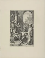 Die Dornenkrönung, Tafel sieben aus der Passion Christi
