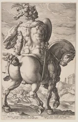 Titus Manlius zu Pferd, aus Die Römischen Helden