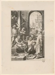 Verspottung Christi, Blatt 7 der Folge "Die Passion"