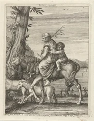 Frau und Kind zu Pferd