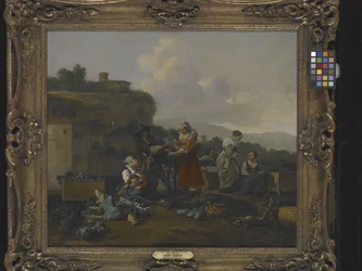 Ein Gemüsemarkt In Italien Mit Figuren