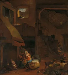 Innenraum einer Bauernhütte
