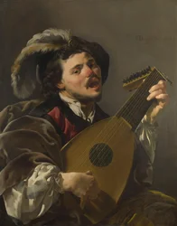 Ein Mann spielt Laute