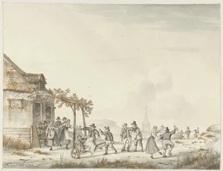 Dorffest bei einem Gasthaus in den Dünen