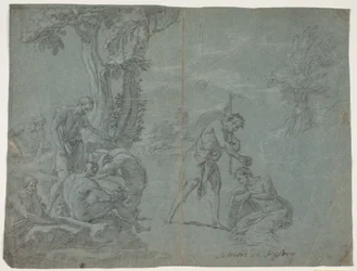Taufe Christi. Antikstudie nach einer Darstellung von Simone Cantarini