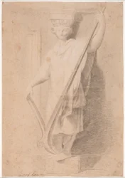 Karyatide mit Pflug. Studie nach einer Figur auf dem Sockel der "Stanza d