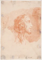 Mann mit Bart und langem Haar (Christus)