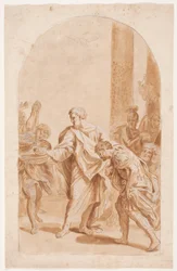 S. Peter tauft den Zenturio Cornelius. (Apostelgeschichte 10, 47-48)