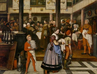Frans Floris bei einem Bankett der Gilde des Heiligen Lukas