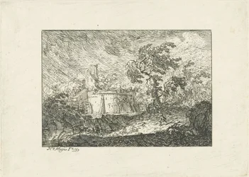 Landschaft bei Regen und Sturm