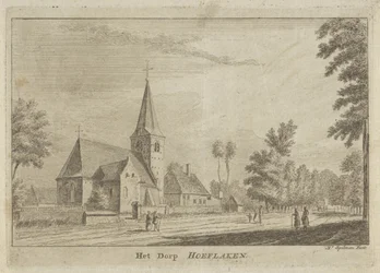 Ansicht von Hoevelaken (Titel auf Objekt: Het Dorp Hoeflaken)