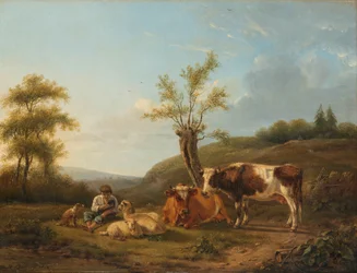 Landschaft mit Vieh in der Nähe von Darthuizen