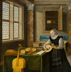 Dame, die Laute spielt, ca. 1610
