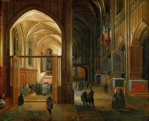 Abendgottesdienst in einer gotischen Kirche