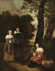 Ein Paar und eine Schäferin in einer Landschaft, 1661