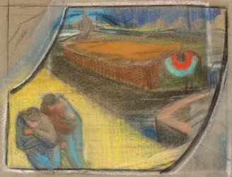 Studie für das Theaterprogramm für "Boubouroche" und "Valet de coeur (Pikbube)"
