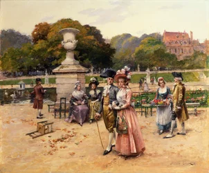 Elegante Figuren im Park