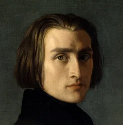 Porträt von Franz Liszt (1811-1886), ungarischer Komponist und Pianist (1839) (Detail)