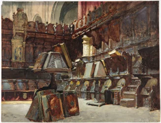 Chorgestühle in einer spanischen Kathedrale, ca. 1868