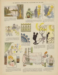 Der glückliche Einfluss des Alkoholismus auf die Künste. Illustration für Le Rire