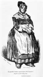 La grande Nanon - in „Eugénie Grandet“, ill. von Henri Monnier, Originalausgabe 1843