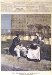 Das Mittagessen der Arbeiter, aus Le Petit Journal, 1891