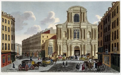 Kirche Saint-Gervais, um 1820 - in „Vues de Paris“ von Courvoisier