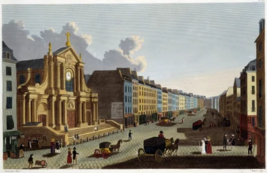 Kirche Saint-Roch, um 1820 - in „Vues de Paris“ von Courvoisier