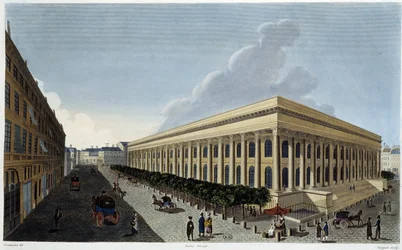 Ansicht der neuen Börse und des Handelsgerichts - in „Vues de Paris“ von Courvoisier