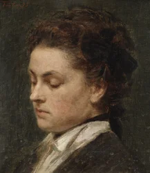 Studie zum Porträt von Victoria Dubourg, der Frau des Künstlers