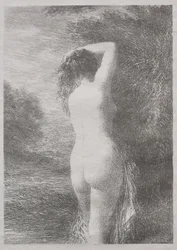 Stehender Badender