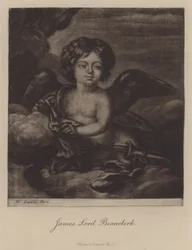 James, Lord Beauclerk, zweiter Sohn von König Karl II. und Nell Gwyn (Stich)