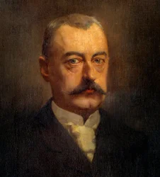 Detail des Porträts von Pierre Waldeck Rousseau (1846-1904) Politiker Gemälde von Henri Gervex (1852-1929) 19. Jahrhundert