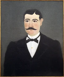 Porträt von Frumence Biche in Zivilkleidung, Maréchal des Logis. Henri Rousseau, 1844-1910, bekannt als der Zöllner, spätes 19. bis frühes 20. Jahrhundert, französische Kunst, Internationales Museum für naive Kunst, Nizza, Frankreich.