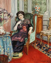 Eine Frau, die in einem Stuhl sitzt, 1911