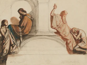 Studie für ein Fresko mit der Darstellung der Sakramente der Beichte und Absolution, Kapelle des Heiligen Geistes, Kirche Saint-Merri, Paris